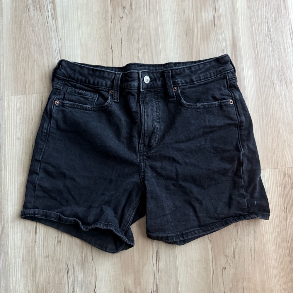 Old Navy Black Denim Shorts Size 10 – Classic High Rise Casual Summer Staple